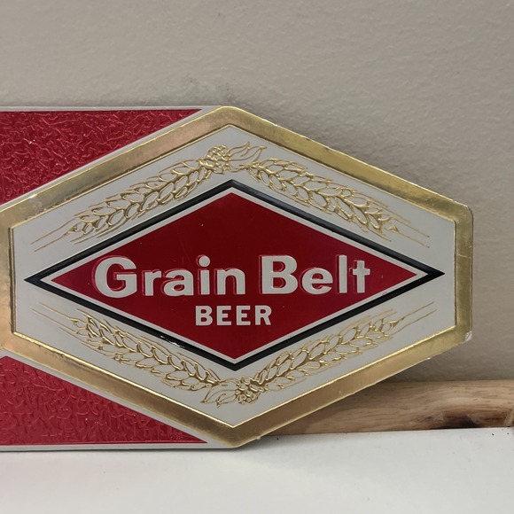 Vtg Try The GB '78 Grain Belt Sign 70s Mancave Bar 18x5 Red Gold Blue Cardboard - Picture 5 of 8